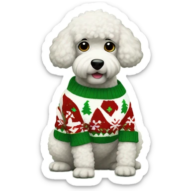 Pudel christmas Sweater sticker