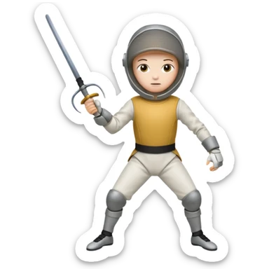 A person wearing fencing equipment from head to toe sticker