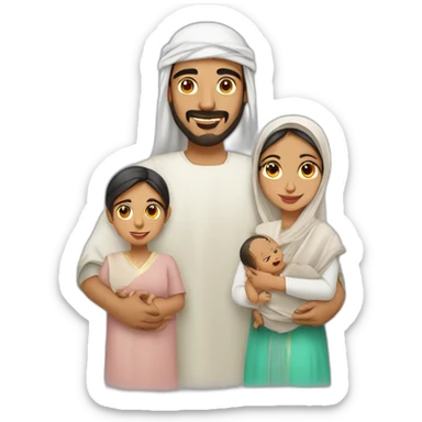 Arabian Dad,mom and little baby sticker