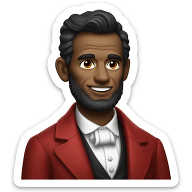 Red football player with red lips and Abraham Lincoln  sticker