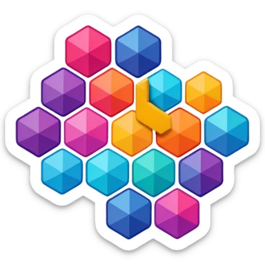 Block blast remix hexagon sticker