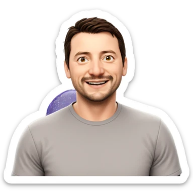 smiling man with beard sticker