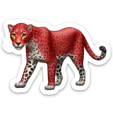Red leopard on a stroll sticker