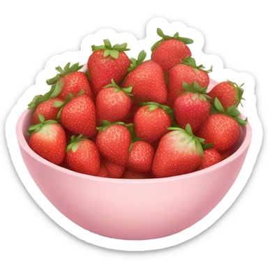 large fancy pastel pink bowl of strawberries sticker