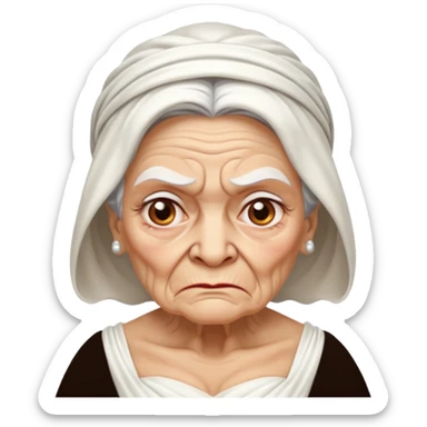 aggressive old lady in wedding  sticker