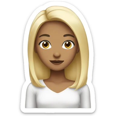 black haired girl with blonde highlights  sticker