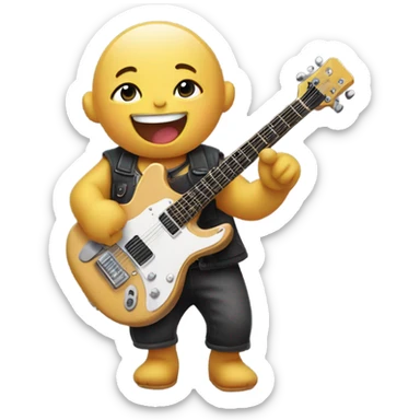 Baby playing rock guitar sticker
