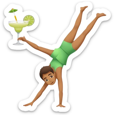 Me doing a cartwheel while drinking a margarita sticker