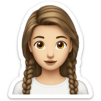 Fille 15 ans blanche cheveux brun yeux marrons foncé sticker