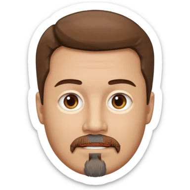 MALE, BROWN HAIR, GREY GOATY, ROUND FACE sticker