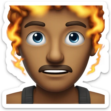 Jealous and his eyes are shooting fire sticker