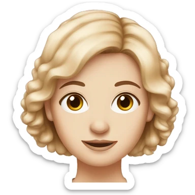 white women, auburn hair, browns eyes sticker