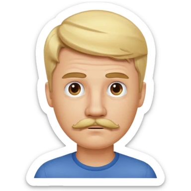 Blonde guy with a mustache looking confused  sticker