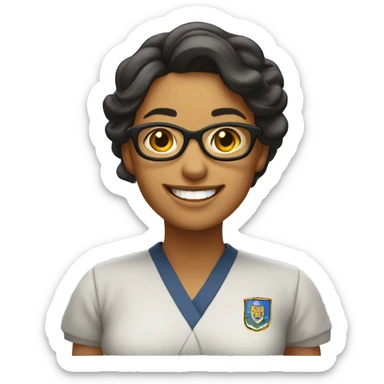 mujer universitaria feliz sticker