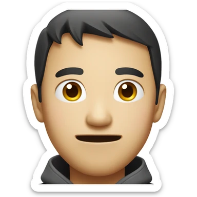 Smiling Chinese man have a surprised sticker