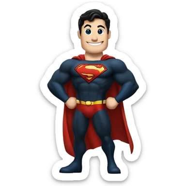 superman giving a thumbs up with black suit from justice league sticker