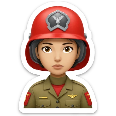 Female US Marine soldier with Lightweight helmet  sticker