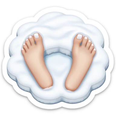 White painted toes in white stuff  sticker