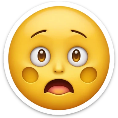 Yellow face emoji with horrified face sticker