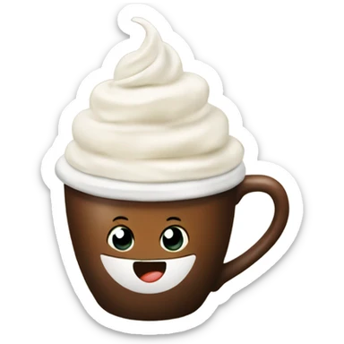 cup of coffee with whipped cream sticker