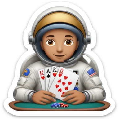 Astronaut playing poker sticker