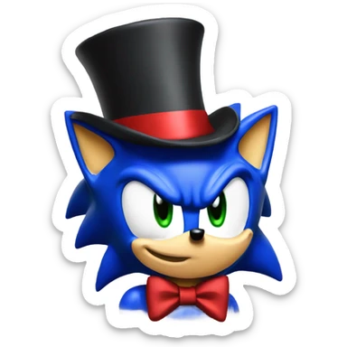 Sonic with tophat sticker