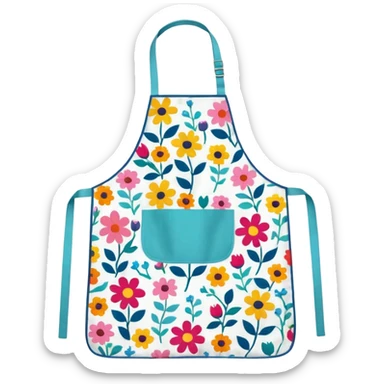 colorful kitchen apron  sticker