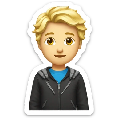 Un garçons blond ado avec une coupe au bol sticker