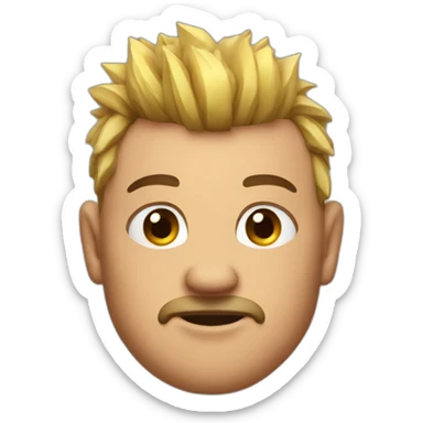 a beefy man with a short mohawk sticker