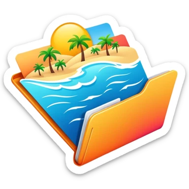 vacation folder icon sticker