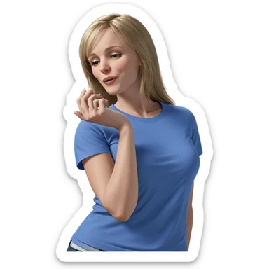 girls in blue shirts sticker