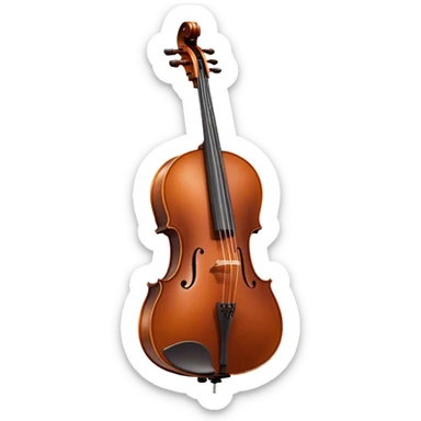 Cinematic Realistic Cello, deep brown polished wood, elegant f-holes curving gracefully, warm golden lighting creating depth, bow gently resting on the strings, glowing with the rich resonance of classical artistry. sticker