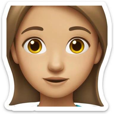 Pretty little girl with long brown hair  sticker