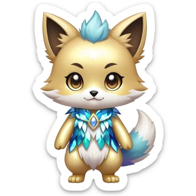  High quality Cute Cool Kawaii edgy Pretty Chibi Fur-Sona Shiny Colorful Sparkly Fakemon Full Body sticker