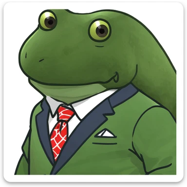 bufo in a japanese suit sticker