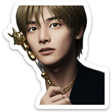boy with jewelry portrait sticker