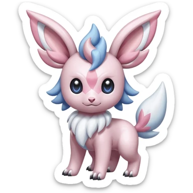 Shiny Whitish Pastel Palkia-Diancie-Absol-Sylveon-Espurr-Minccino-fusion  sticker
