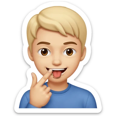 Emoji coquin avec le doigt dans le coin de la bouche 😏 avec ce regard là et cette tête qui se mord le doigt  sticker