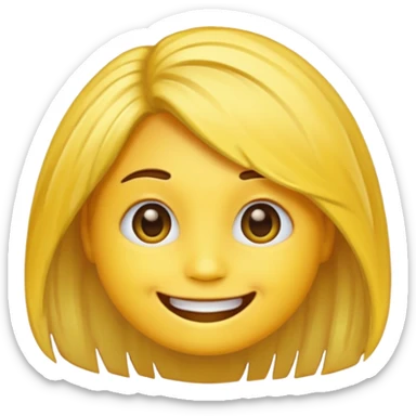 A circle happy emoji with hair dye foils sticker