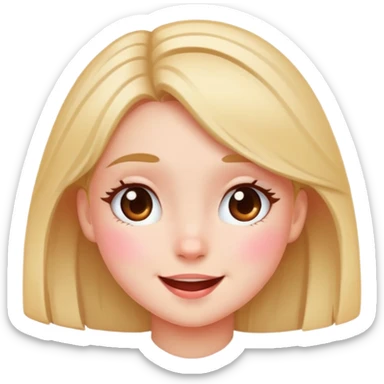 Blushed happy and shy sticker