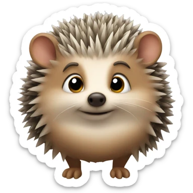 a hedgehog with a bow in his hair sticker
