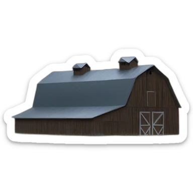 Barn with a storm cloud over sticker