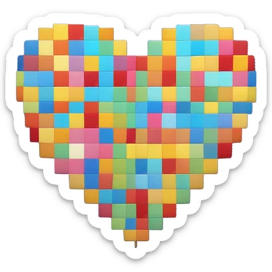 pixel heart sticker