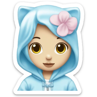 baby blue aesthetic hello kitty sticker