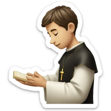 The Young italian Priest in prayer sticker