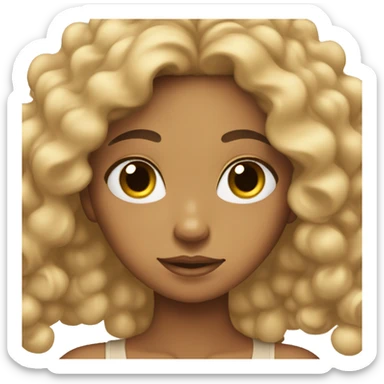 tan angel girl with long black curls sticker