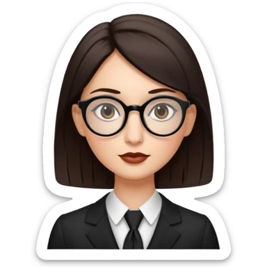 pria tinggi dengan menggunakan pakaian formal memakai kacamata bulet hidung mancung, berambut hitam namun agak coklat sticker