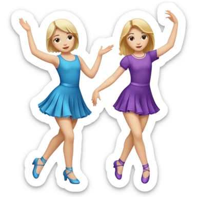 two girls dancing one is blond and one is brunette sticker