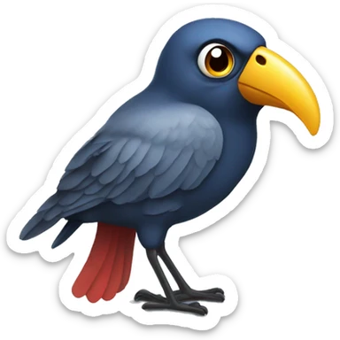 dubious face with bird beak sticker