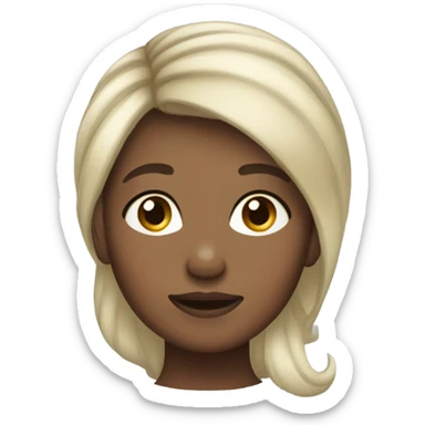 Pony hairstyle lady with hyperpigmentation on her cheeks sticker